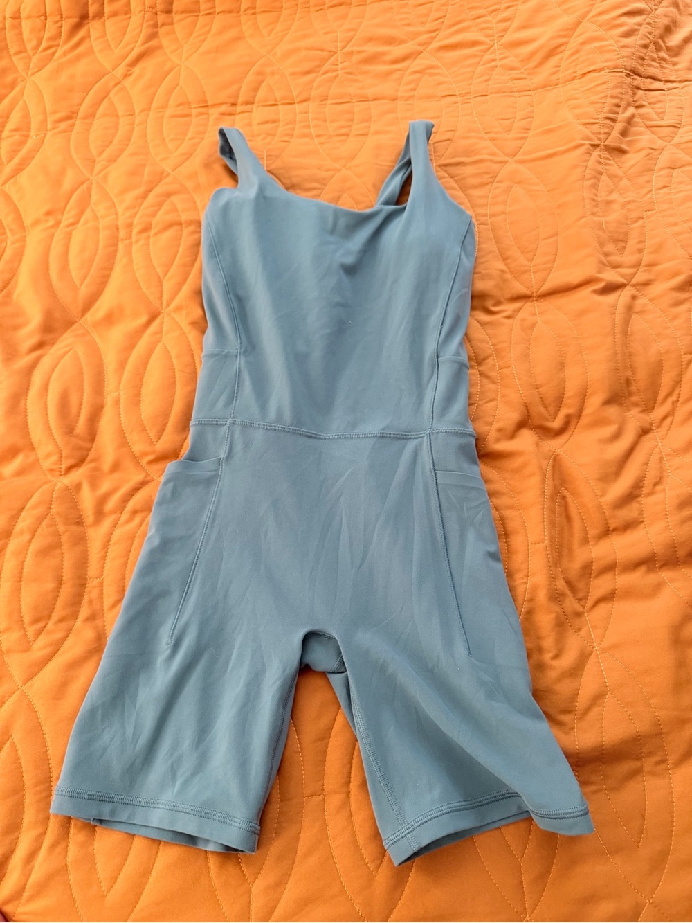 Athleta Salutation Light blue green Active Romper Jumper Onesie size small